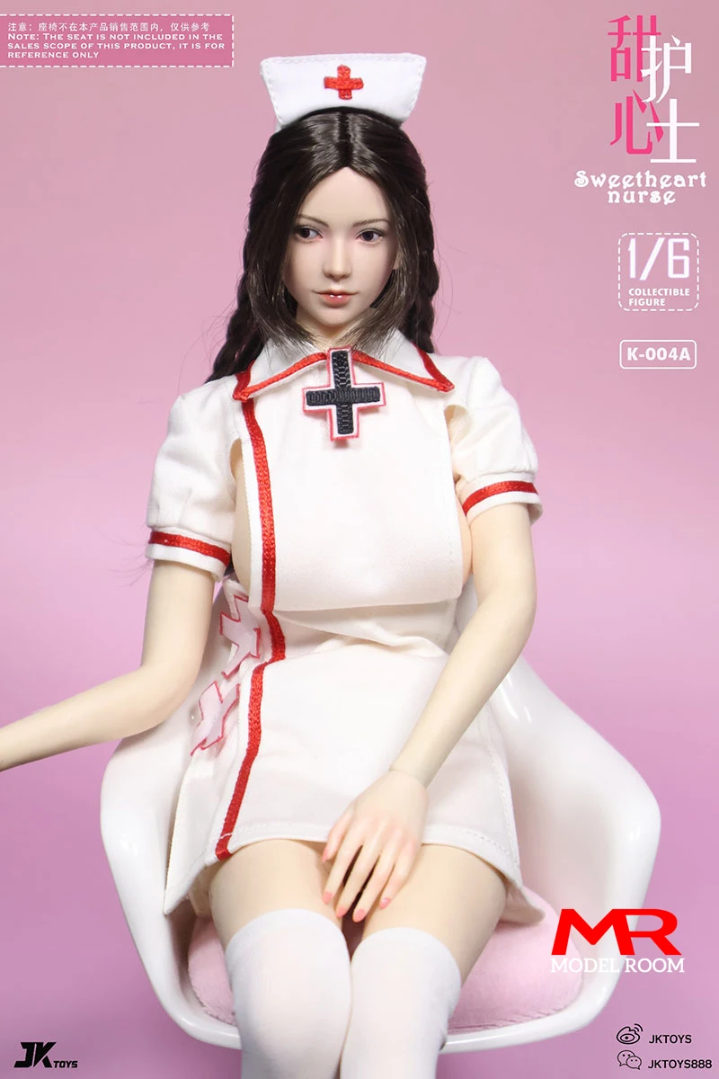 2024 Q4 JKTOYS K-004 1/6 Sweetheart Nurse Movable Eyes Costume Set Model Fit 12'' TBL S07C Pale Female Action Figure Body Doll