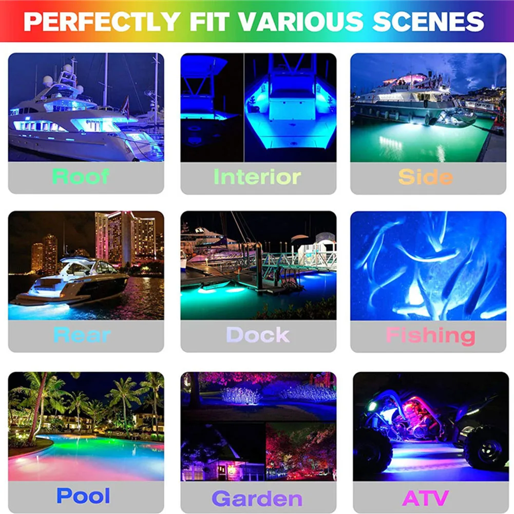 

42 светодиодный морской навигационный фонарь из нержавеющей стали, морская лампа для лодки, 10-30 В, светильник для скоростного катера, IP68, водонепроницаемый, 80 Вт, аксессуары для корабельных лодок