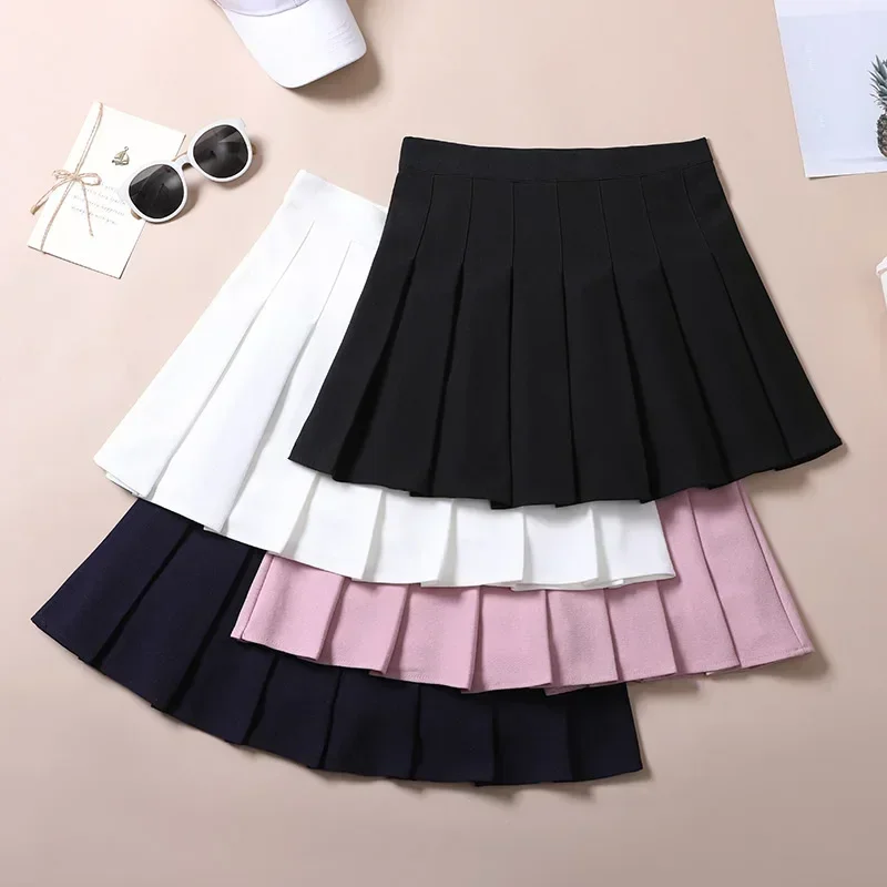 Women's Clothing Japanese Style Pleated Skirt Kawaii Summer Vintage School Girl Uniform High-waisted Short Plaid Woman Clothes