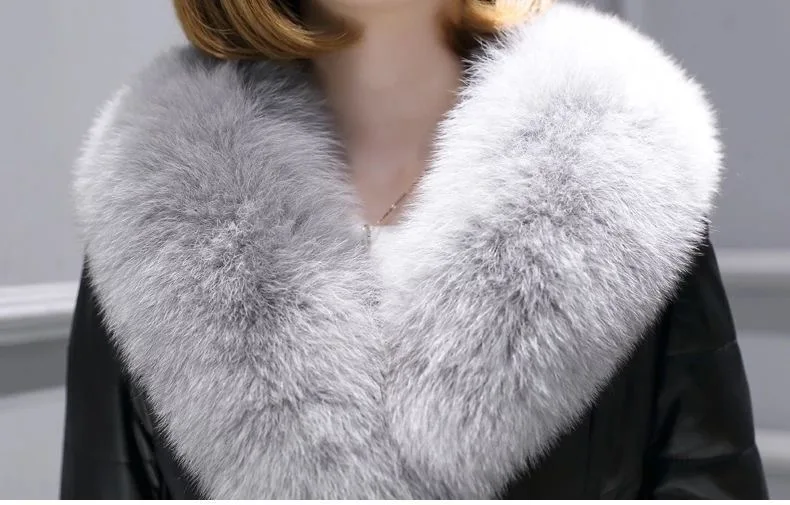 Giacca in pelle da donna di alta qualità giacca corta in pelliccia di volpe sintetica sottile cappotto invernale caldo spesso cappotto abbigliamento moto