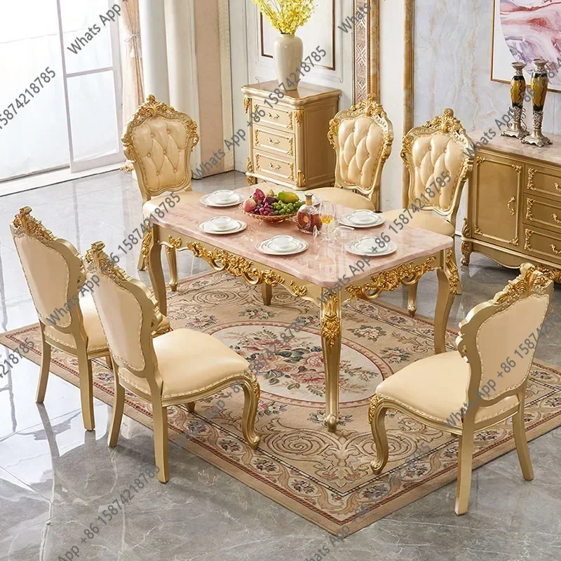 SS Esstisch Restaurant Furniture Design Wooden Luxury Table Gold Vintage European Space Saving Dining Table Rectangular