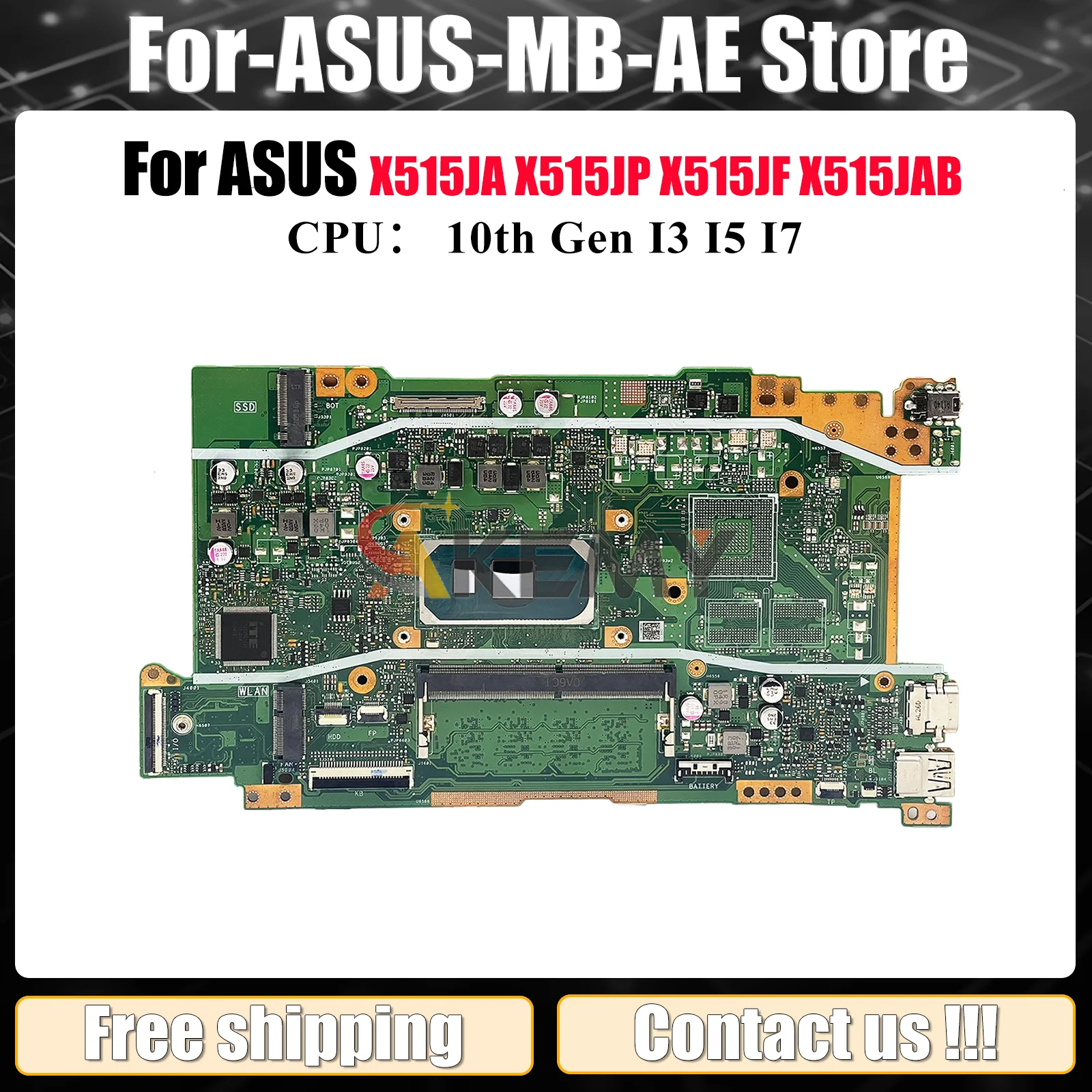 

X415JA Материнская плата для ноутбука ASUS VivoBook X515JF A416J X515JP X415J X515JA V5200J V4200J X515JAB Материнская плата с процессором I3 I5 I7