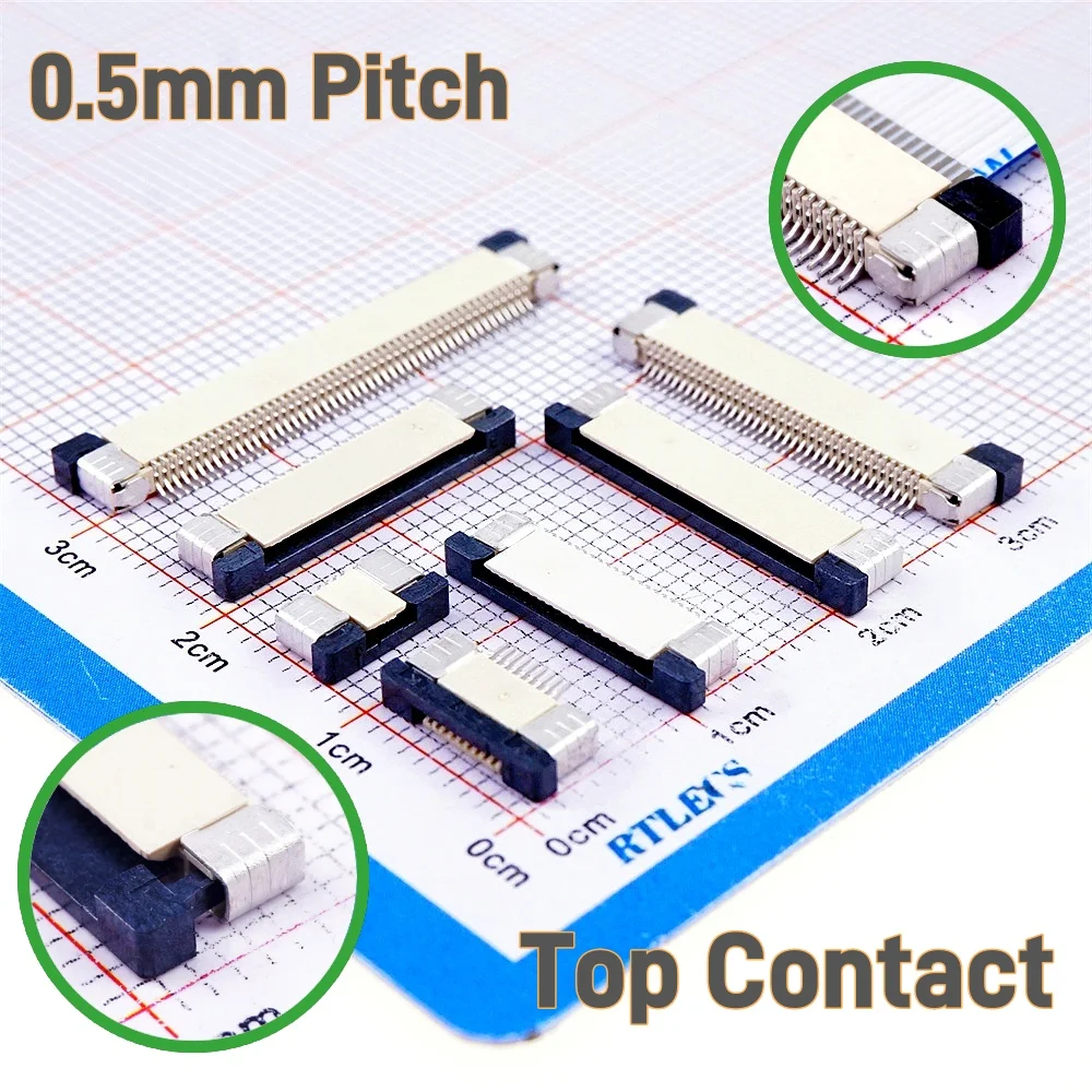 FFC FPC Connector 0.50 MM 4 5 6 8 9 10 12 14 15 16 18 20 22 24 26 28 30 32 34 36 40 42 45 50 54 60 64Pin Top Bottom contact  SMD