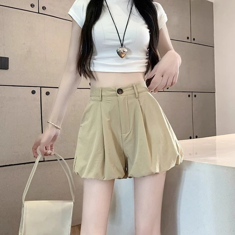 

Новинка 2026: Женские шорты-блейзеры с высокой талией, широкими штанинами и дизайном «Буд», легкие, повседневные, летние, для миниатюрных фигур ​