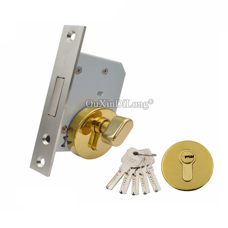

HOT Stainless Steel Interlock Security Auxiliary Door Lock Entrance Passage Fire Proof Door Lock Ground Locks Mortise Door Locks