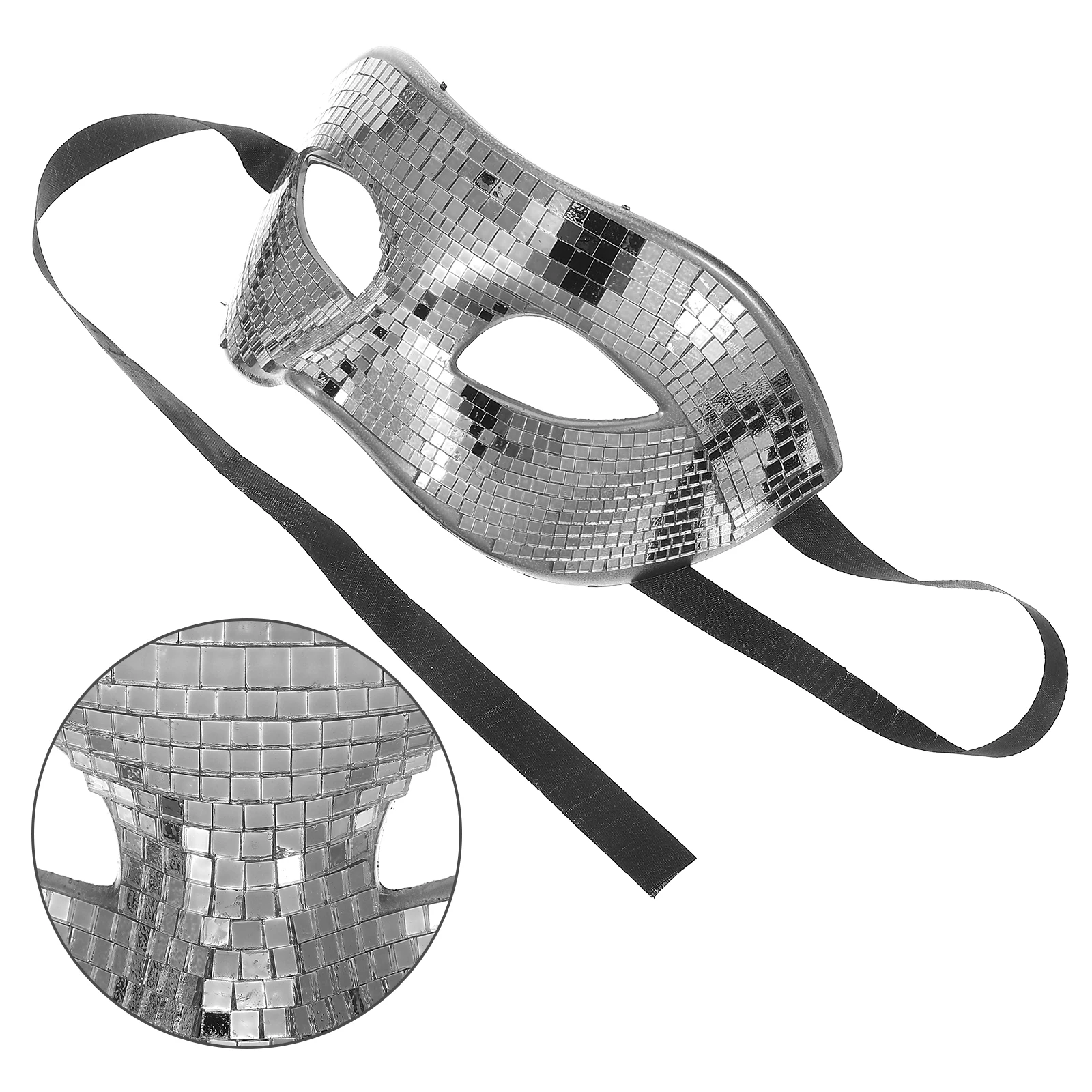 

1pcs Shiny Mirror Disco For Party Masquerade Ball Carnival Halloween Costume Accessory Men Women Glitter Reflective Face Mask