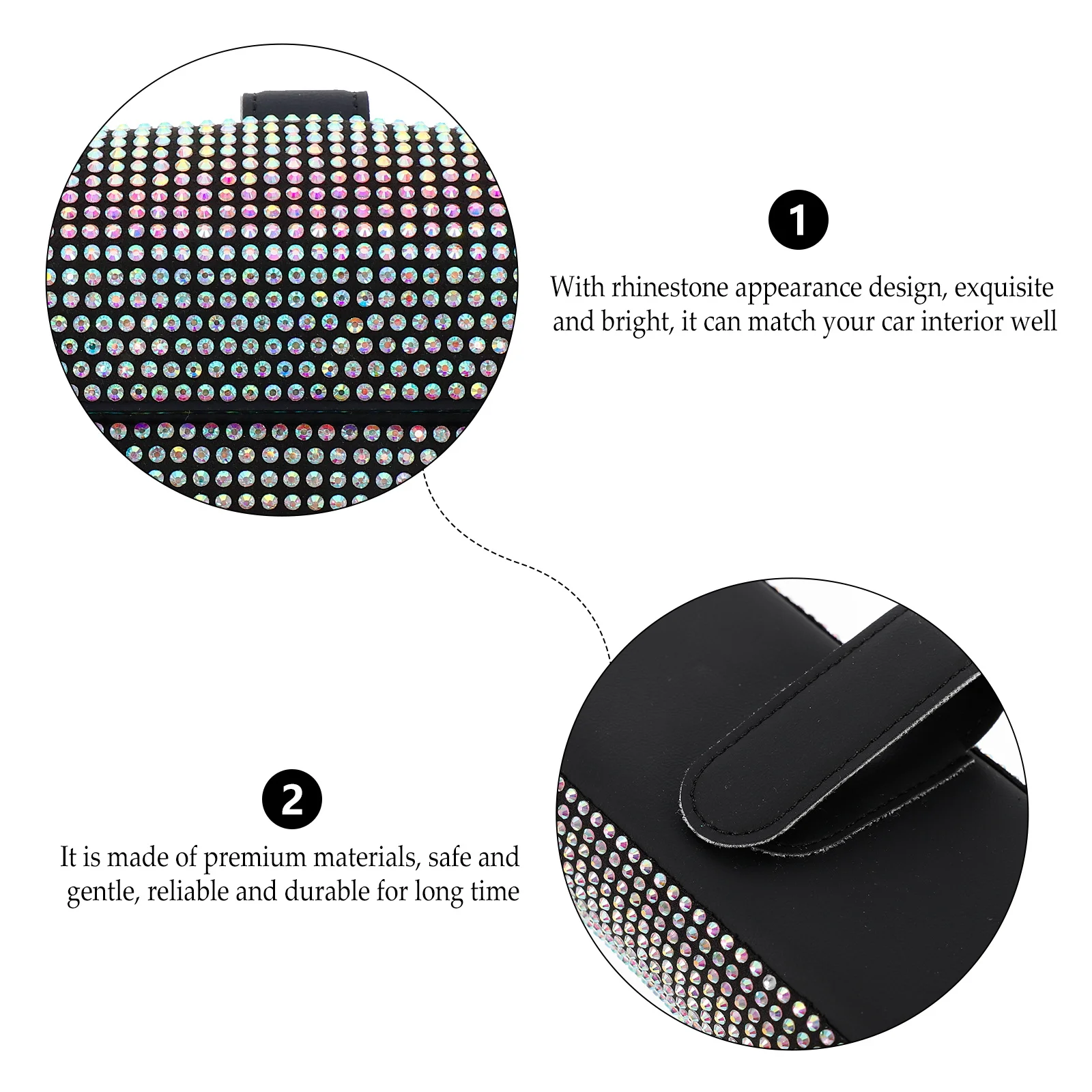 

Car Eyeglasses Holder Rhinestone Visor Case PU Creative St for Vehicle Glasses Storage Clamp Car Accessories