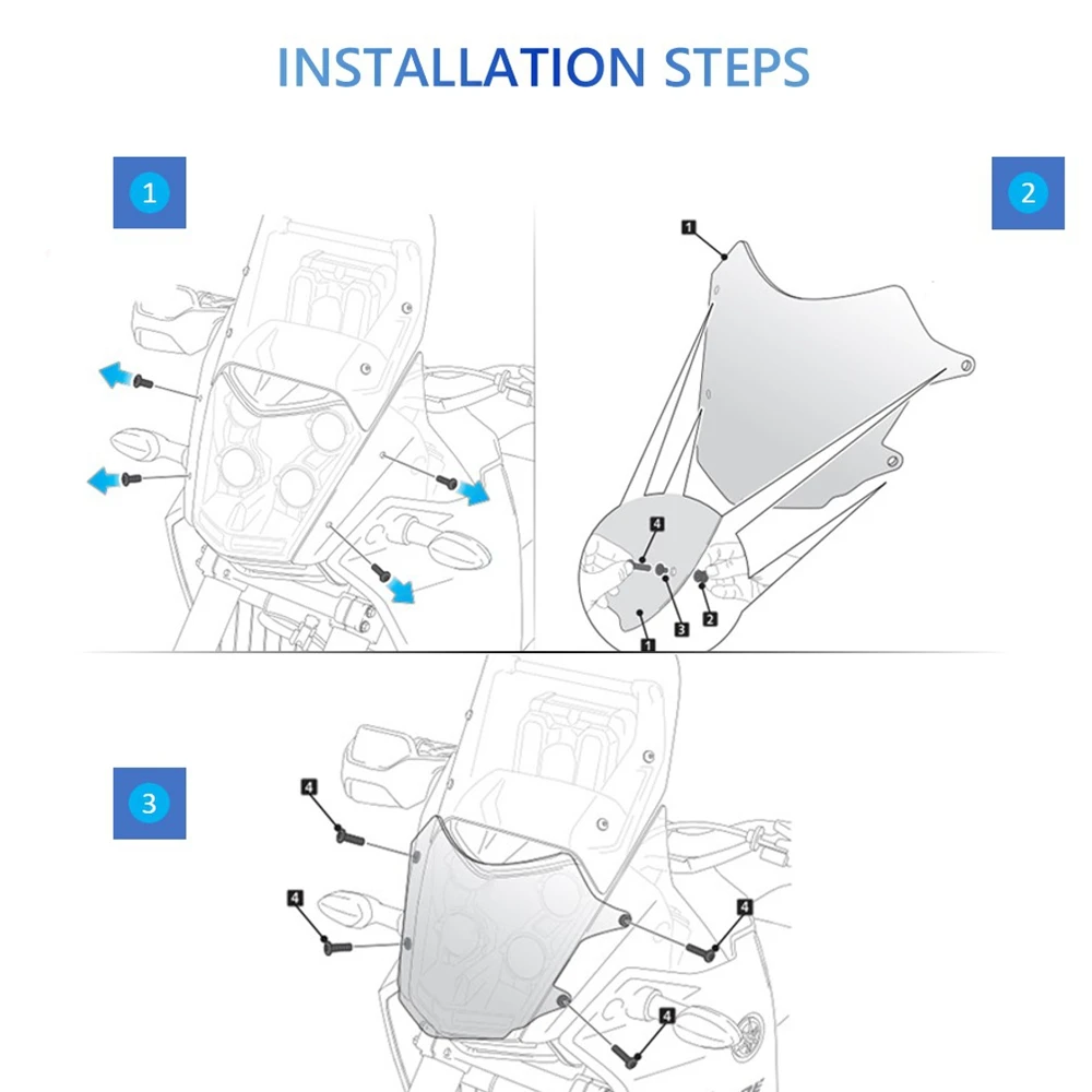 Misura Per YAMAHA Tenere 700 Tenere700 XT700Z 2019 2021 2022 Moto Acrilico Faro Della Protezione Della Copertura Della Luce Della Protezione