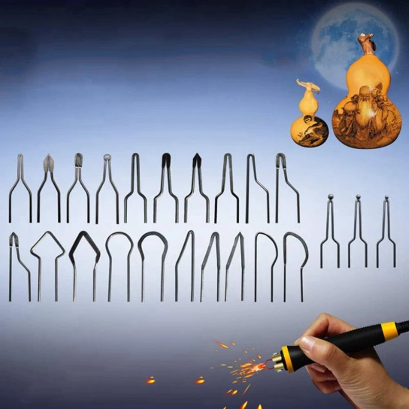 30Pcs Wood Burning Kit,Wood Burning Tool,Nickel-Chromium Wire Pen Tip Wood Burning Tool Pen Tip Can Replace Accessories