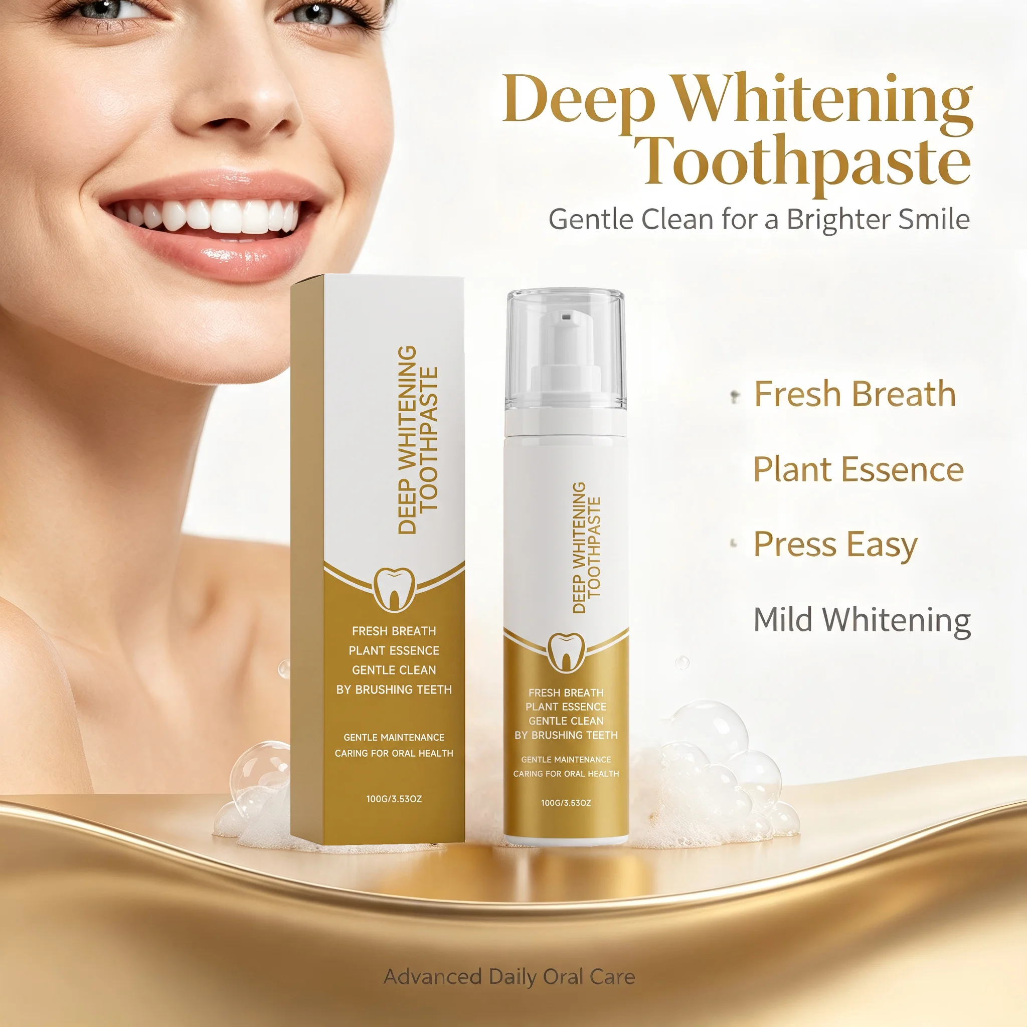 Whitening Toothpaste Teeth Cleaning Brighten Teeth Remove Coffee Tea Smoke Stains Fresh Breath Oral Care Whitening Toothpaste