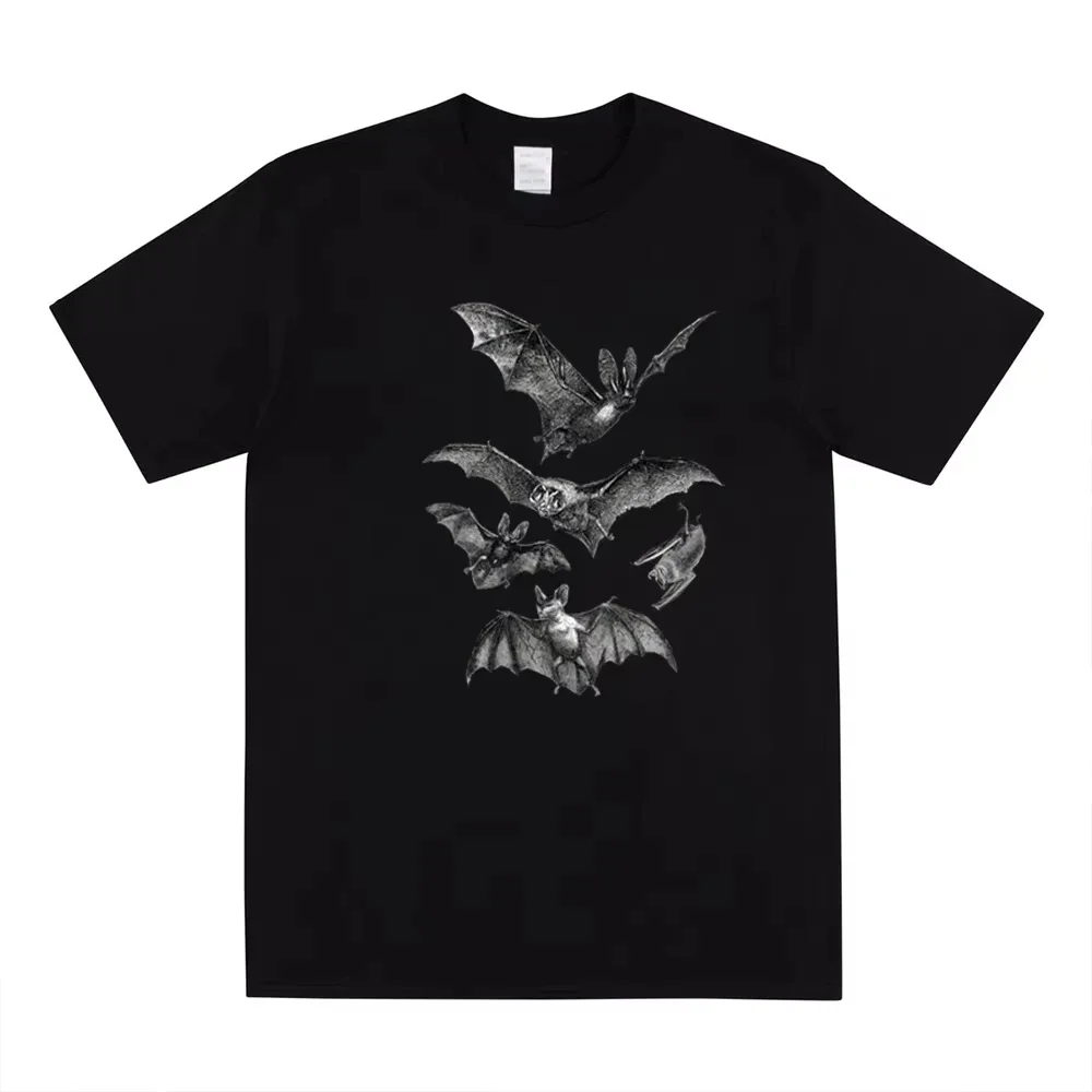 Gothic T Shirt Witchy Clothing Pastel Goth Dark Grunge Tumblr Aesthetic Halloween Vampire Bat Vintage Release The Bats Shirt Y2K