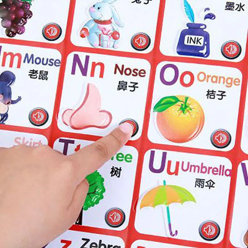 Pinyin Áudio Gráfico de parede para leitura, caracteres chineses, Imagem infantil, Enlightenment Card, Gráfico de parede Digital, Leia Brinquedos