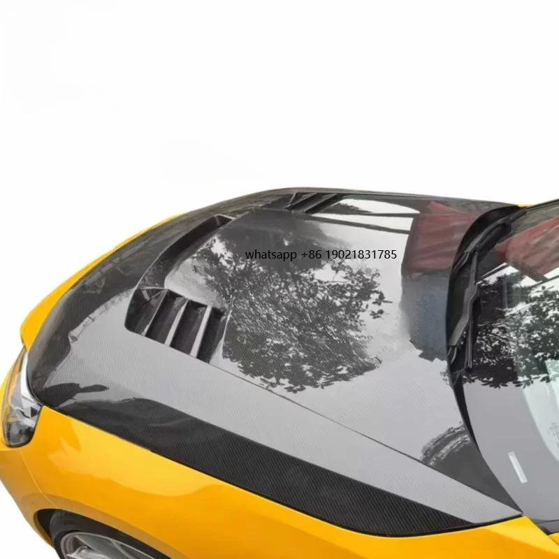 China Factory Wholesale V Style Carbon Fiber Car Engine Hood Bonnet For  2 Series M2 G87 Front Engine Cover Auto Pa