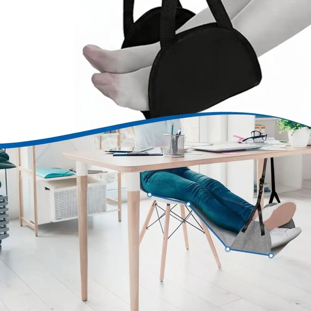 Portable Travel Leg Rest Hammock Adjustable Foot Support For Airplane Flight Train Travel Office Desk Relaxing Footrest