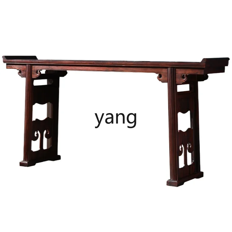 LMSandal Wood a Long Narrow Table-Piece Table Middle Hall Desk Table Console Tables Chinese Solid Wood Curved Table