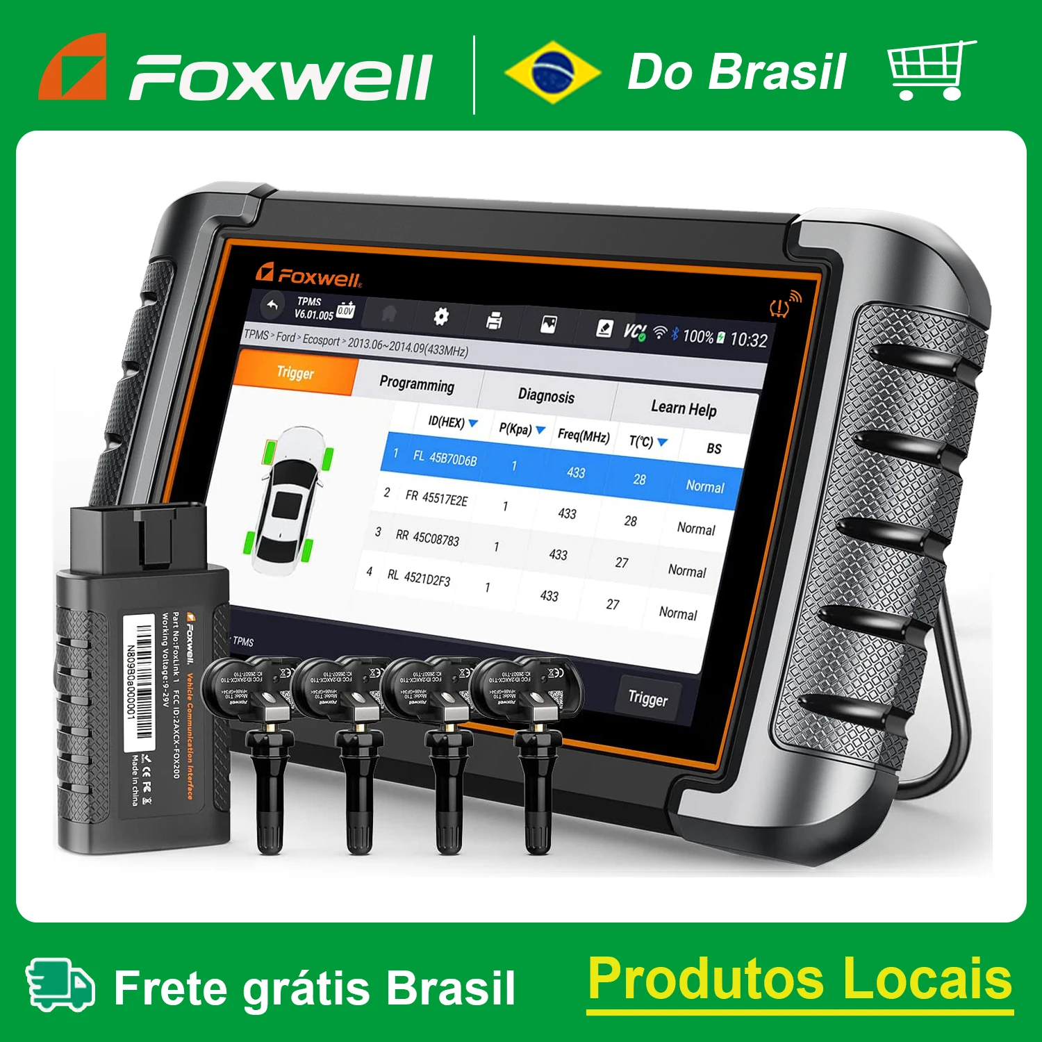 Foxwell NT809TS OBD2 Bluetooth Scanner Automotive TPMS Programming Tool A/F Adjust Bidirectional Control Car Diagnostic Tools