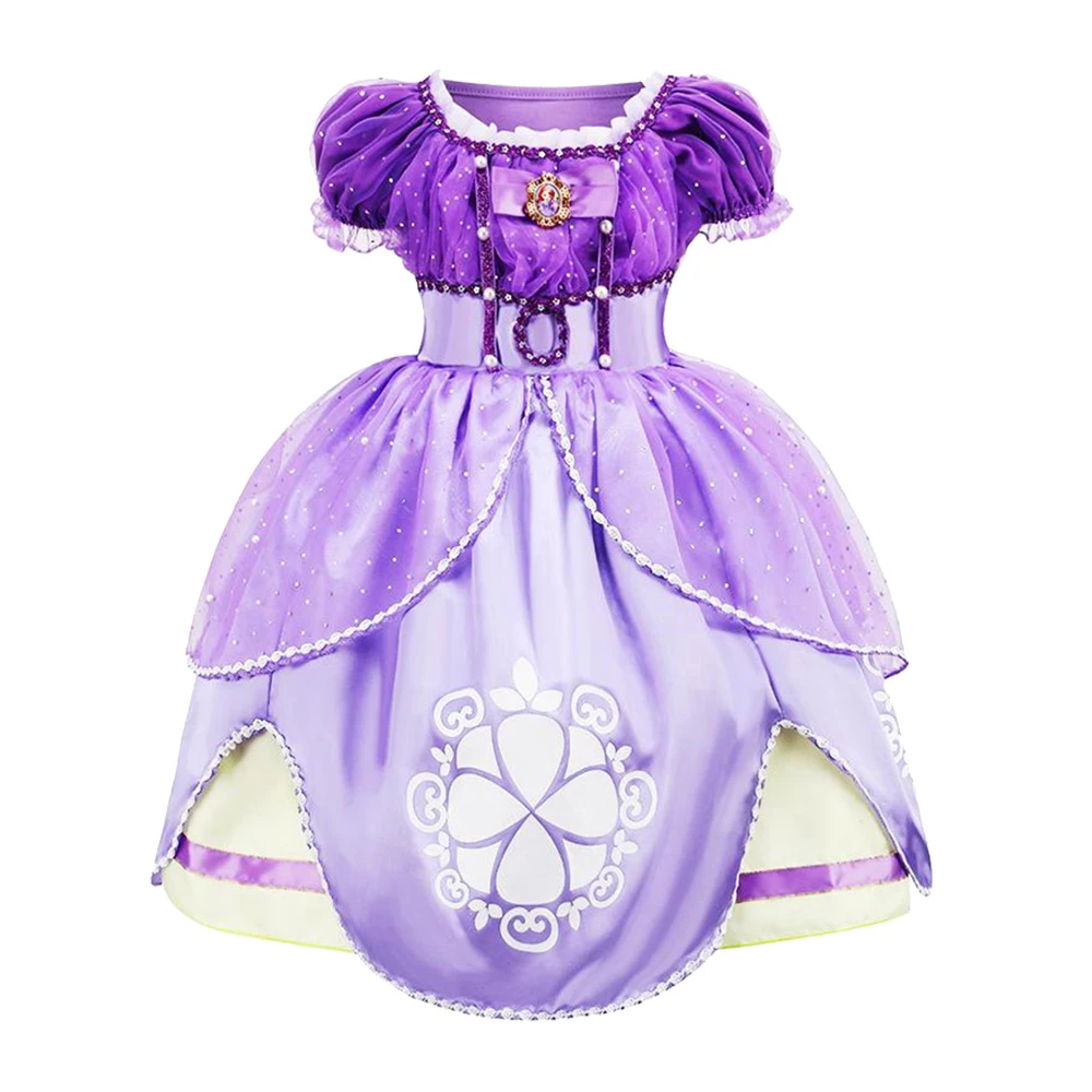 Birthday Dress Luxury Kids Sofia Costume Girl Princess Clothes Purple Dresses Halloween Costume Role Play Fancy Dress Ball Gown