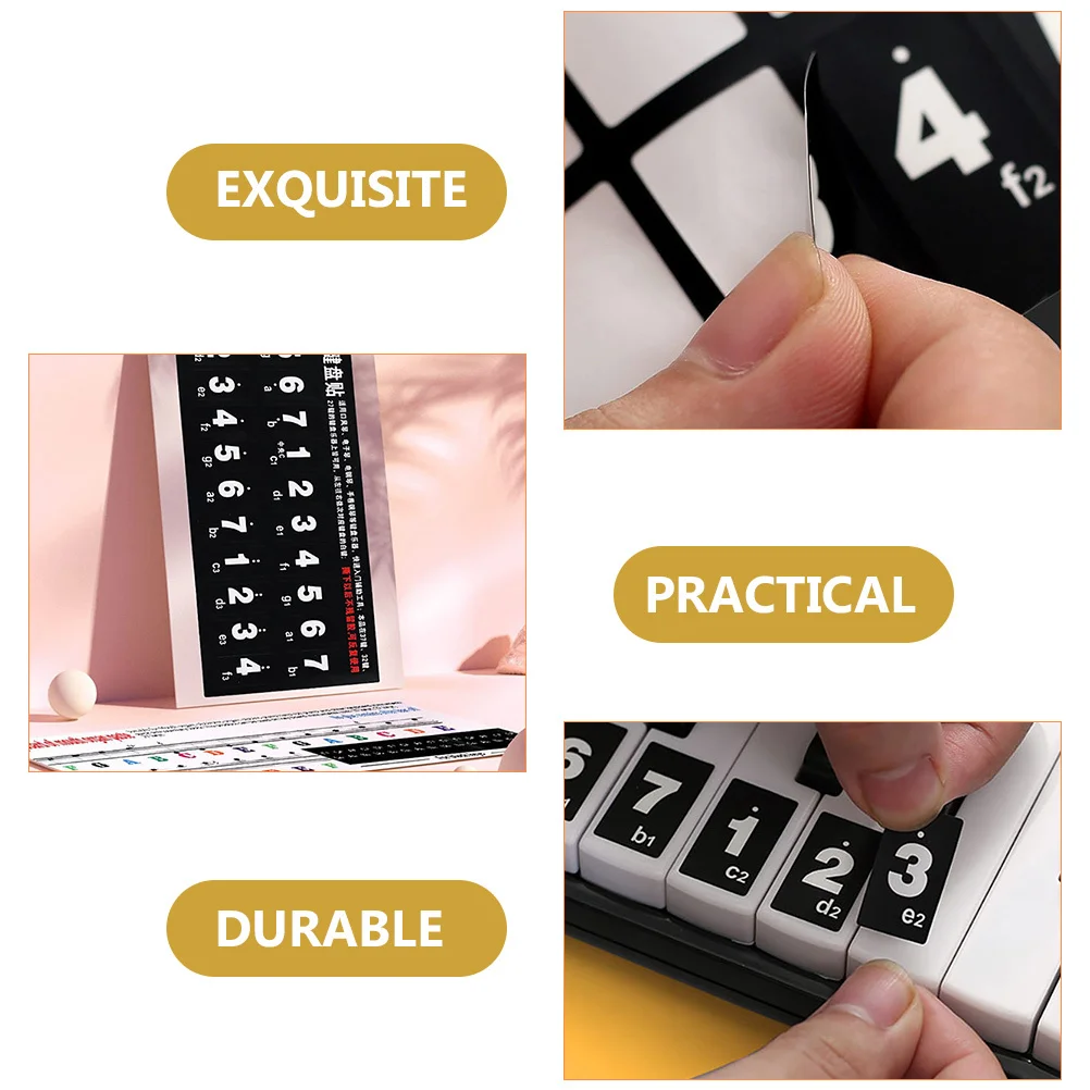 

2pcs Harmonica Keyboard Stickers Vinyl Note Patches for Instruments Keys Black Nail Holder Music Supplies