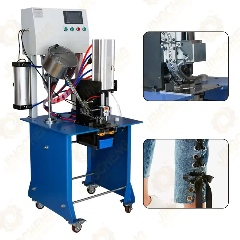 Automatic Eyelet Grommet Shade Net Punch Press Rivet Attach Fix Machine