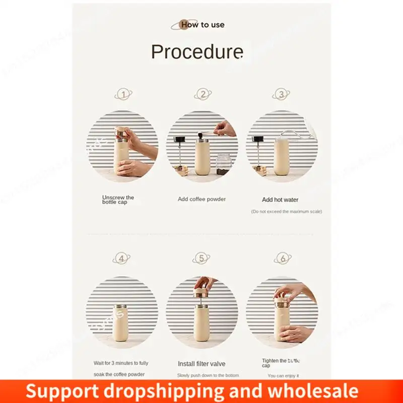 

AA86 304 Stainless Steel Big Capacity Tea And Water Separation Cup Coffee French Press