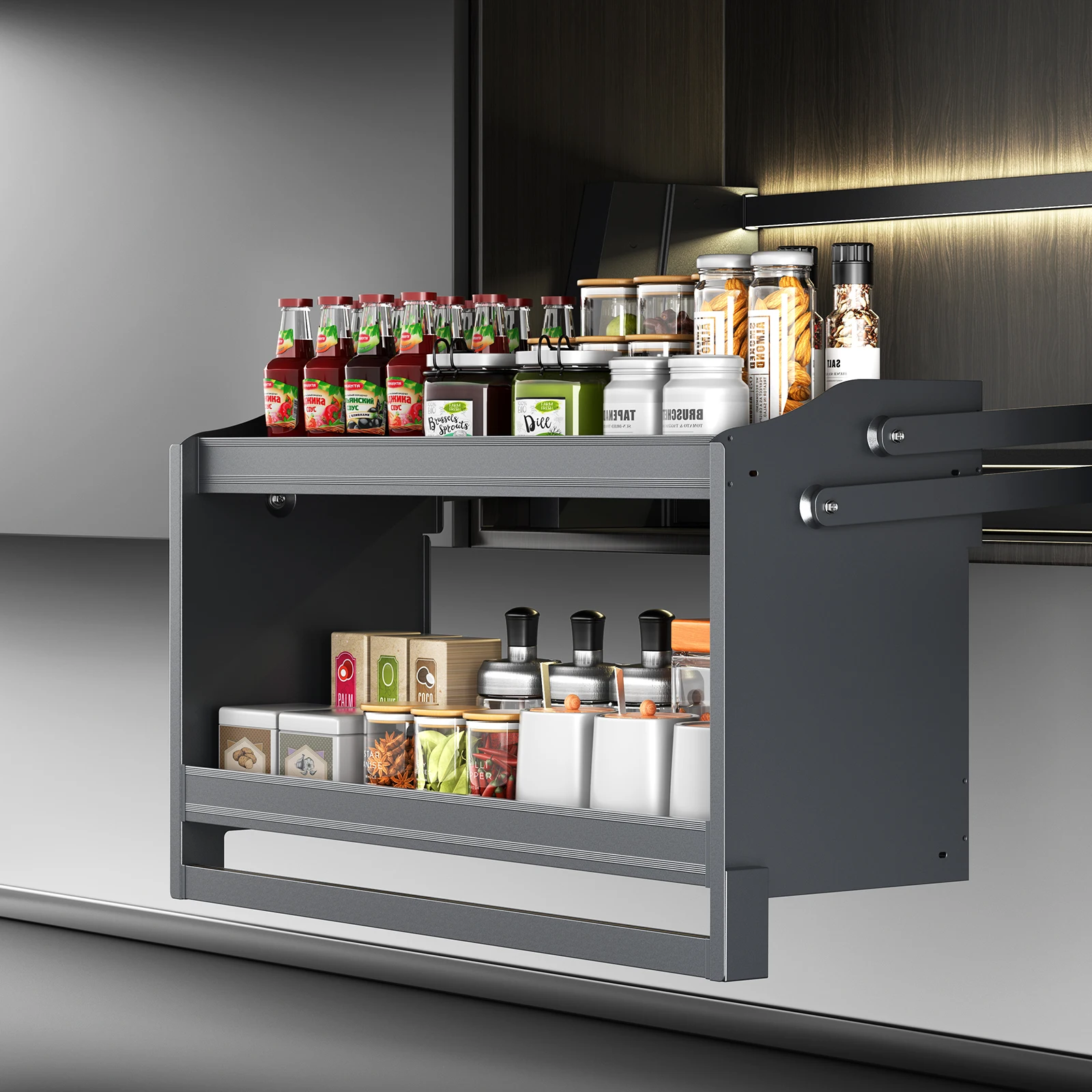 Factory  Wholesale Motorized Lift System Cabinets for Kitchen Room