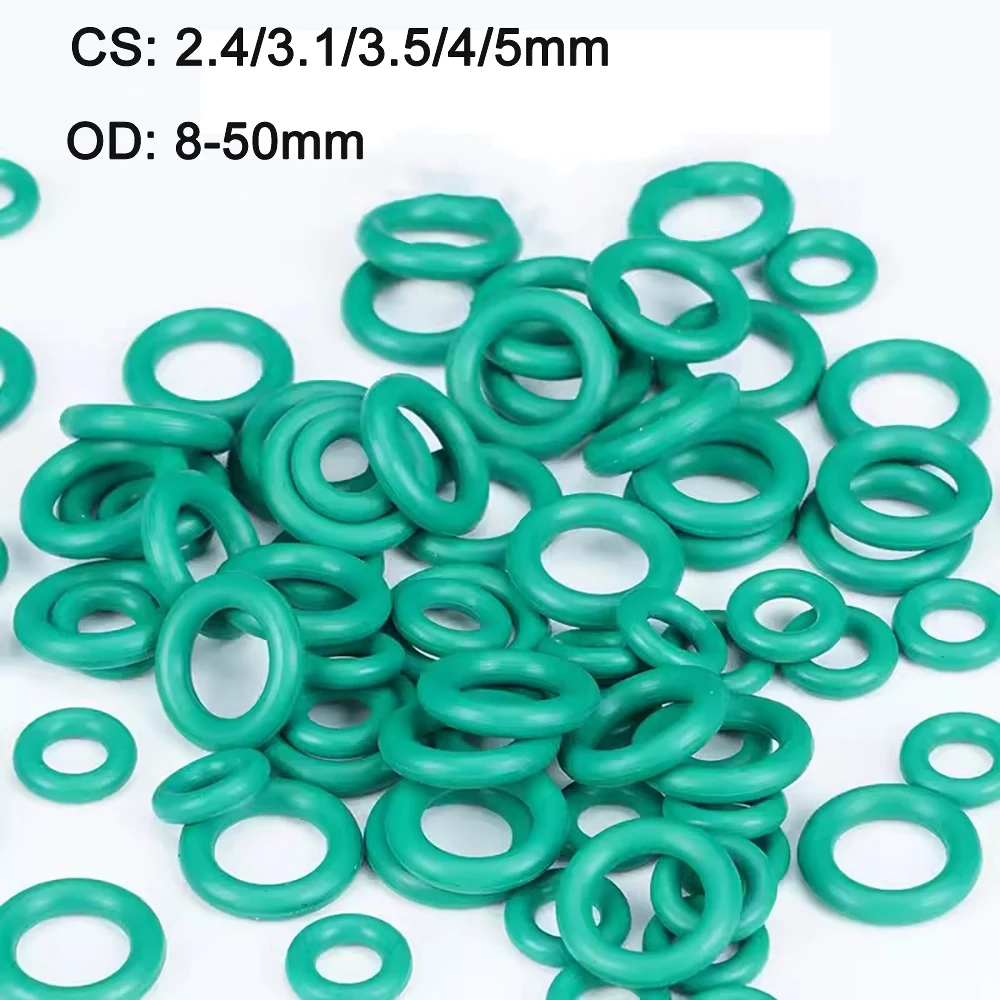 3/5/10pcs FKM O Ring CS 1.8/2.65mm ID 1.8-180mm Sealing Gasket Fluorine Rubber Green Insulation Oil High Temperature Resistance