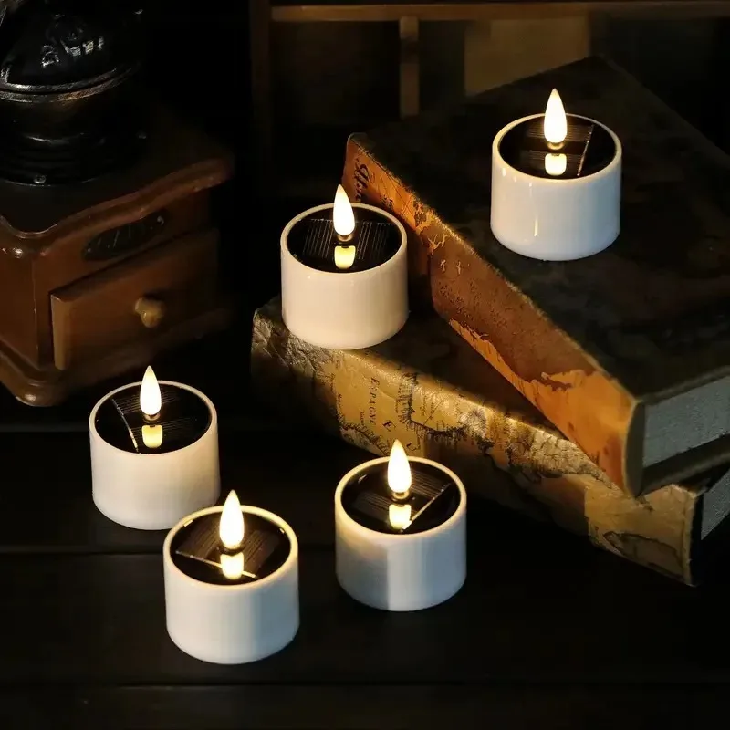 1-72PCS Solar LED Flameless Candle Outdoor Waterproof Light for Halloween Garden Party Decoration Path Lamp