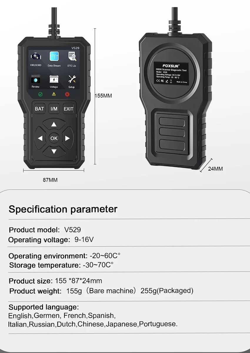 2025 جديد! سيارة Obd2 الماسح الضوئي أداة تشخيص رمز القارئ محرك خطأ رمز القارئ الماسح الضوئي أداة مسح السيارة
