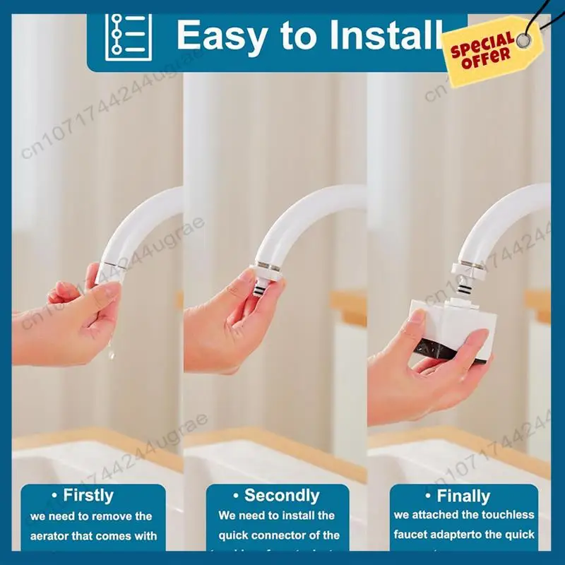 

-A15I 6X Touchless Faucet Adapter,Smart Motion Sensor Adapter For Kitchen Faucet, Automatic Sensor Faucet Adapter SR-T01