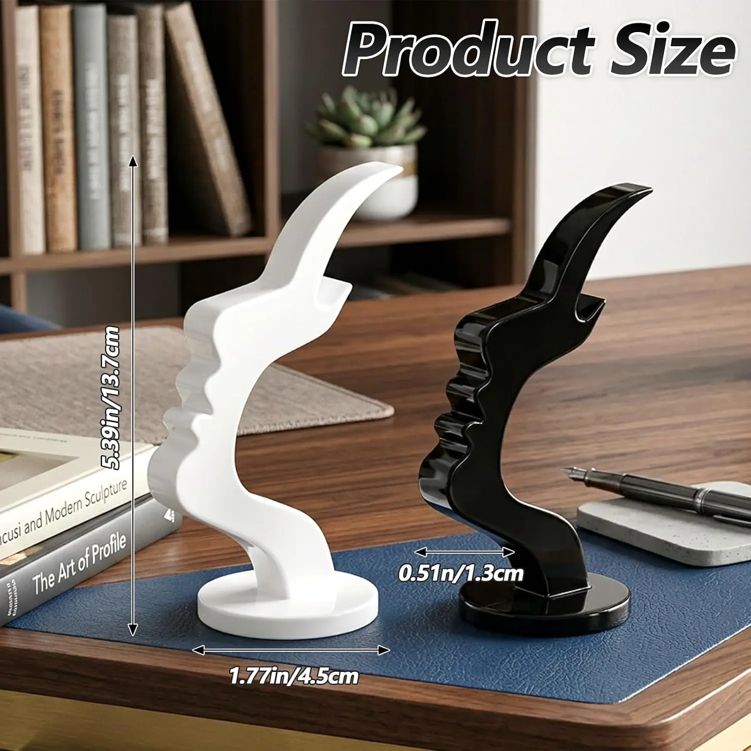 Desktop Glasses Holder for Nightstand, Glasses Stand with Abstract Face Design, Eyewear Organizer for Desk Office Home Decor