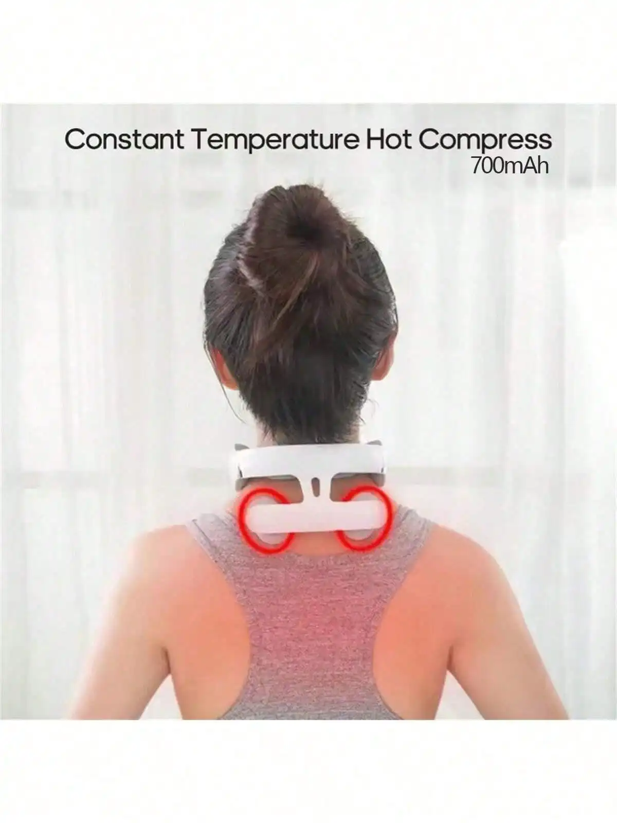 2026 1 قطعة مدلك كهربائي محمول للرقبة، مدلك عنق الرحم الذكي - تخفيف الرقبة والكتف قابل لإعادة الشحن