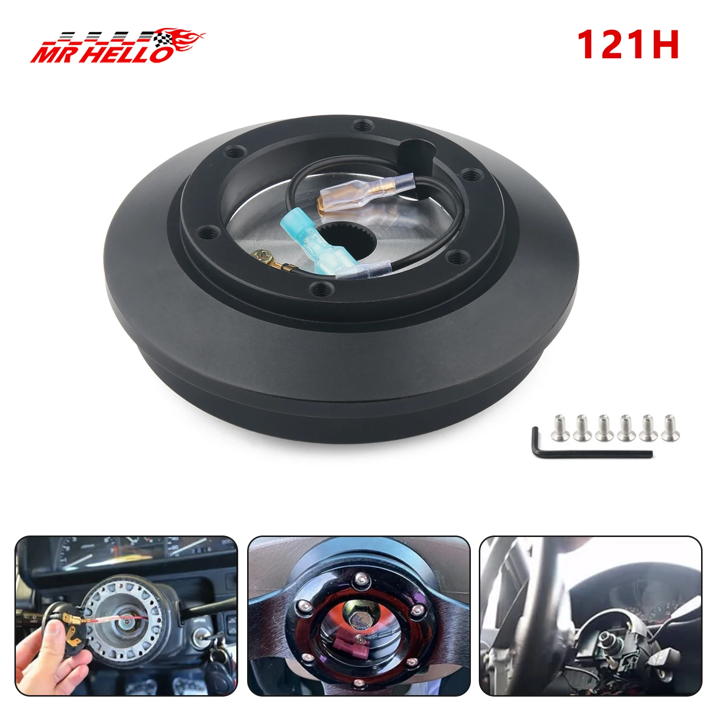121H Steering Wheel Short Hub Adapter Kit 6-Hole Fits For Toyota Land Cruiser Supra Celica IS350 IS250 IS300 GS300 350 400 430