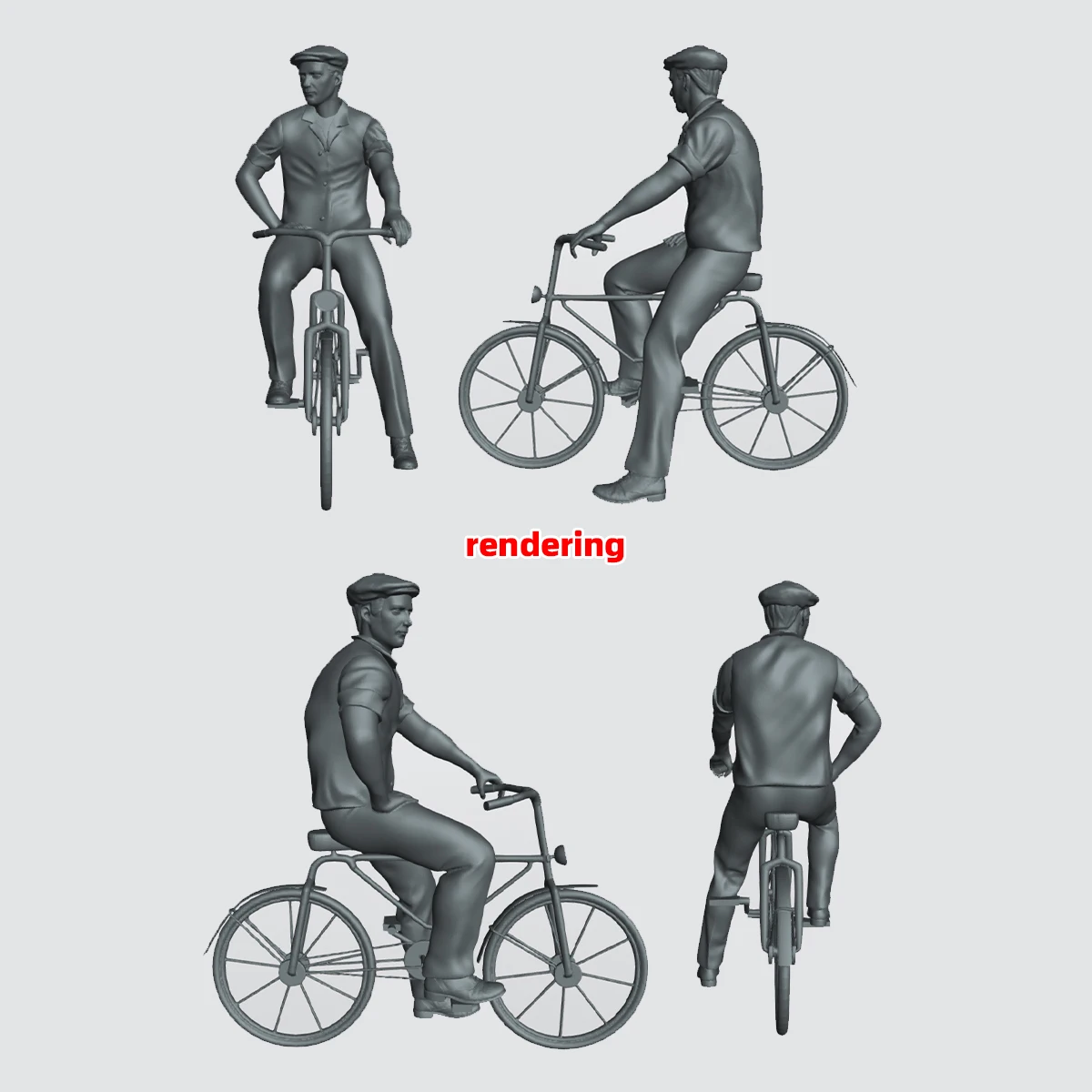 Maßstabsgetreue Miniatur-Modellbausätze Figuren Diorama Moderne Urbane Zivilisten-Frauen Fahrrad-Set 1/35 1/43 1/48 1/64 1/72 1/87 HO – Detail 12