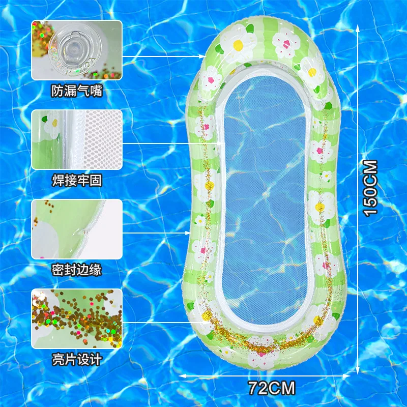 2026 Sommer Neu Pailletten-Sonnenblumen-Schwimminsel, verdicktes PVC-laminiertes Netz, Einzel-Schwimmbett für Pool, Strand und Wasserspiele