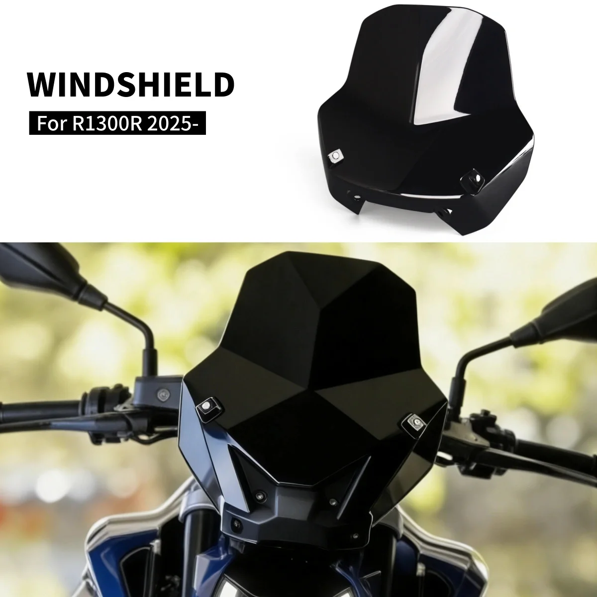 

Для мотоциклов BMW R1300R R 1300 R 2025 2026: Спортивный ветровой дефлектор, передний обтекатель, ветровое стекло, визор, спойлер