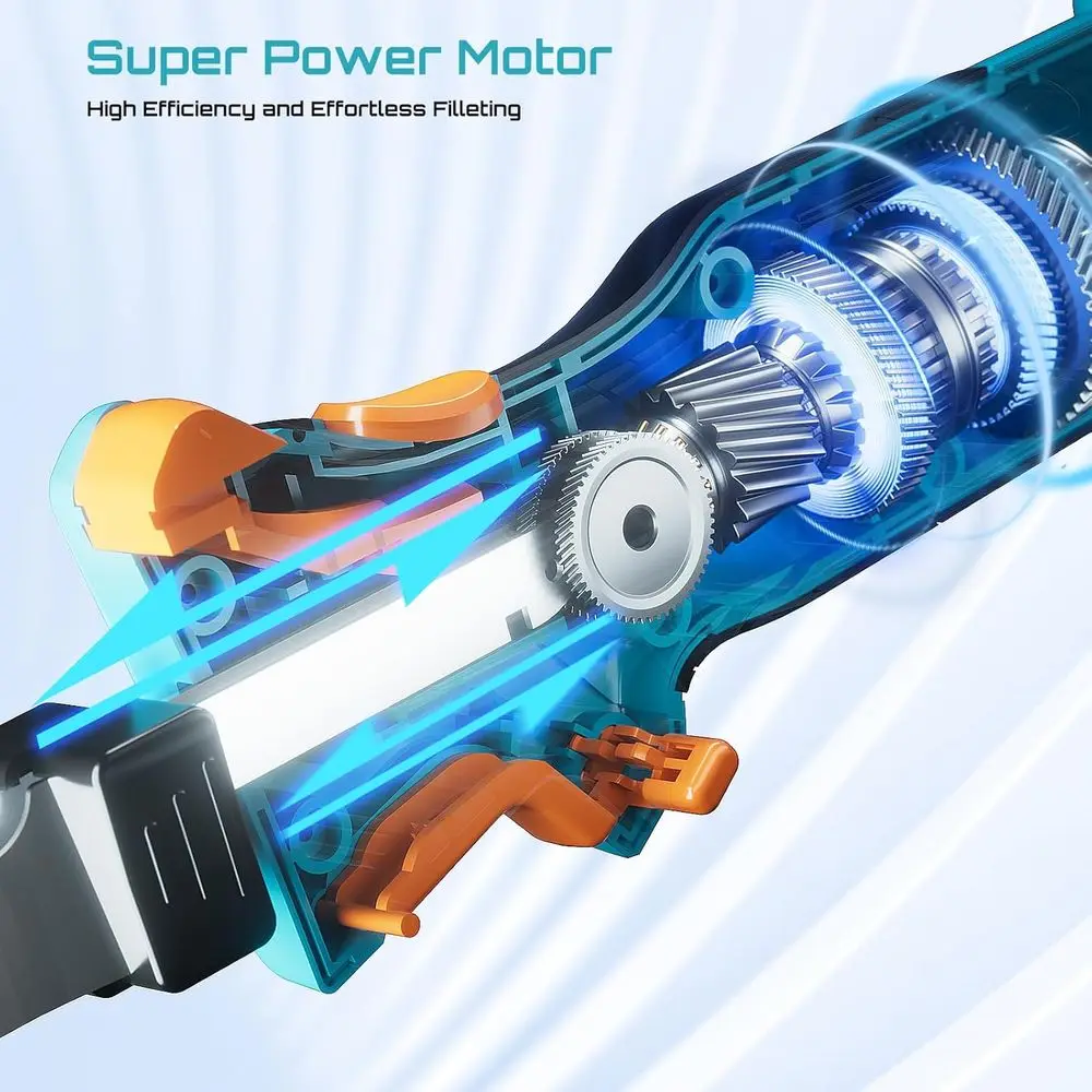 Draadloos elektrisch filetmes met 4 messen, oplaadbaar filetmes met hoge snelheid voor vis, antisliphandgreep, veiligheidsslot, opslagba