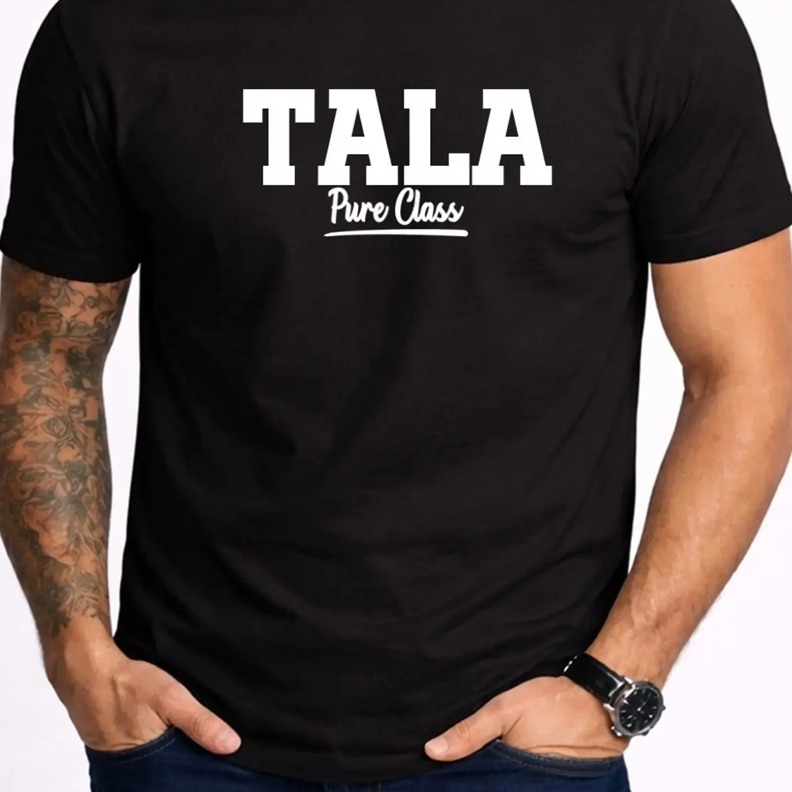 Tala Pure Class Surname T Shirt Funny Family Name Image 1 of 2 vintage Washed Breathable Top For Everyday Wear fashion