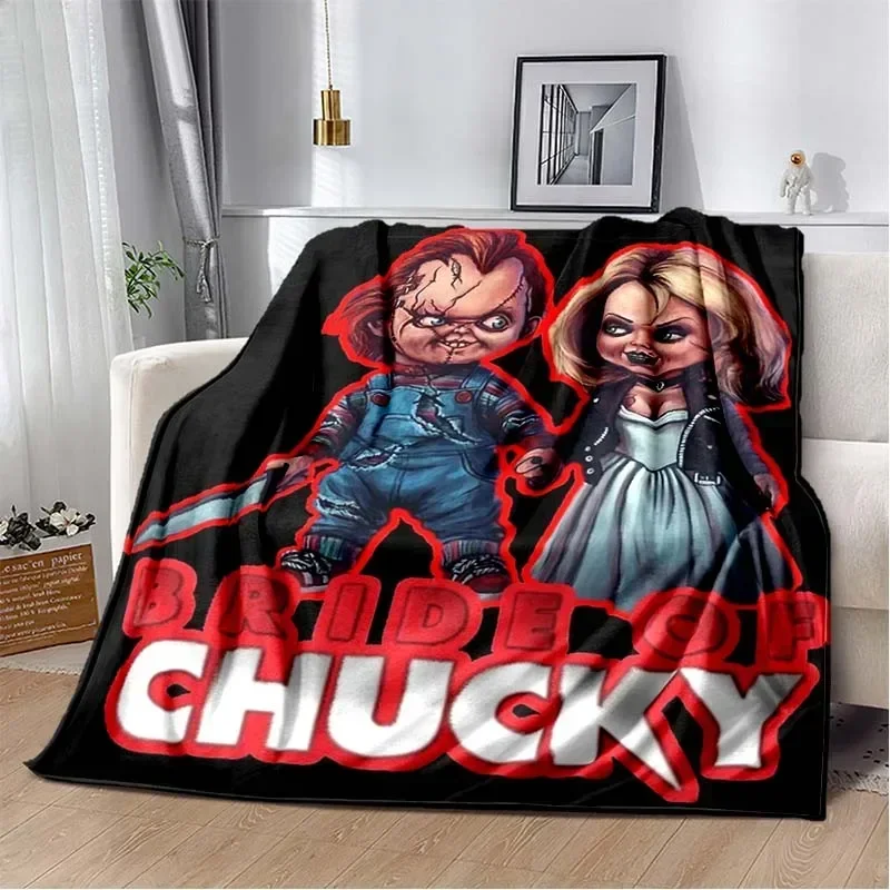 3D Horror Movie Character Chucky Saw Cartoon Area Blanket Fashion Soft Cozy Living room Bedroom Sofa Bed Travel Blanket