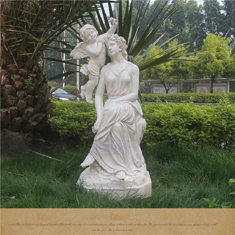 Western goddess Venus Cupid Angel European large statue mother and child fiberglass sculpture ornaments