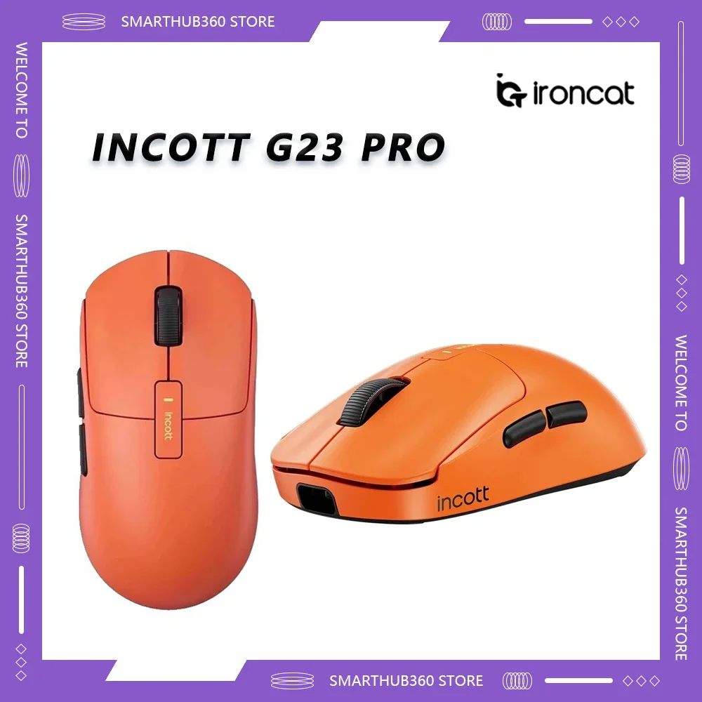 Incott G23 Pro Paw3950 Sensor Hot Swap Fast Charge Wireless Mouse 8k Dual Mode Gaming Mouse Ergonomics Pc Gamer Accessories Gift