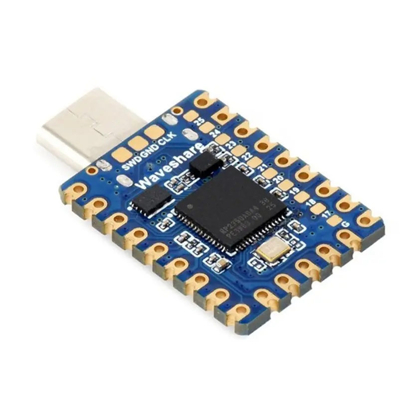 Carte de développement Waveshare RP2350-Zero-Cm avec port Type-C mâle intégré, design mini RP2350-Zero-Cm