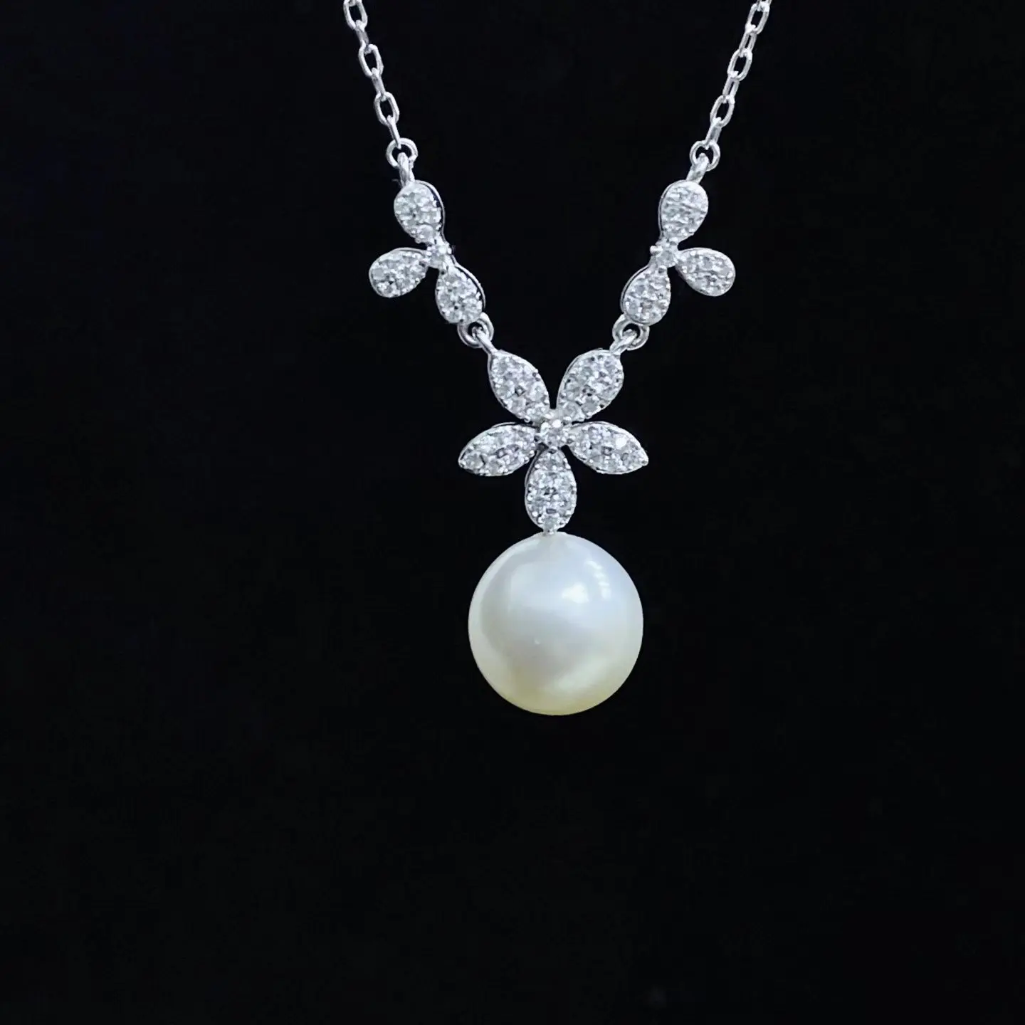 

S925 Sterling Silver Necklace Findings Jewelry Base Settings Mountings Parts Mounts for 11-12mm Pearls Stones