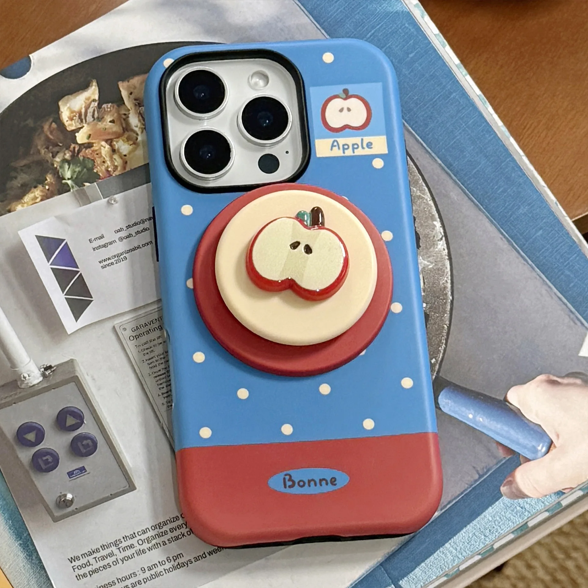 

Чехол для телефона с кронштейном для Apple Art для Magsafe iPhone 17, 16, 15, 14, 13, 12, чехол Pro Max, милый стереоскопический противоударный чехол с мультяшным рисунком