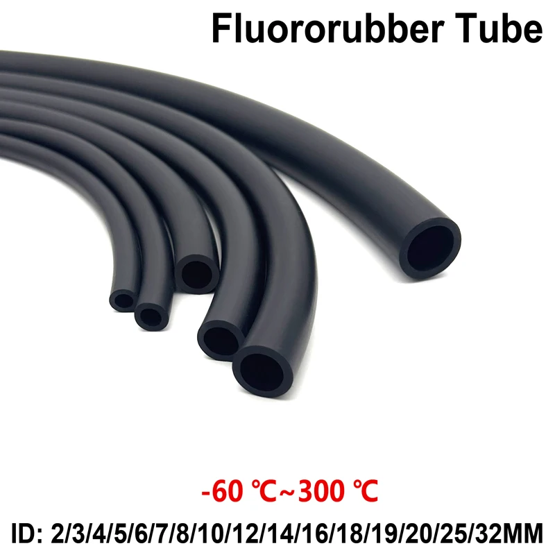 

1M FKM Fluororubber Oil Tube Hose Pipe High Temperature Corrosion Resistance ID 2mm/3/4/5/6/7/8/10/12/14/16/18/19/20/25/32MM