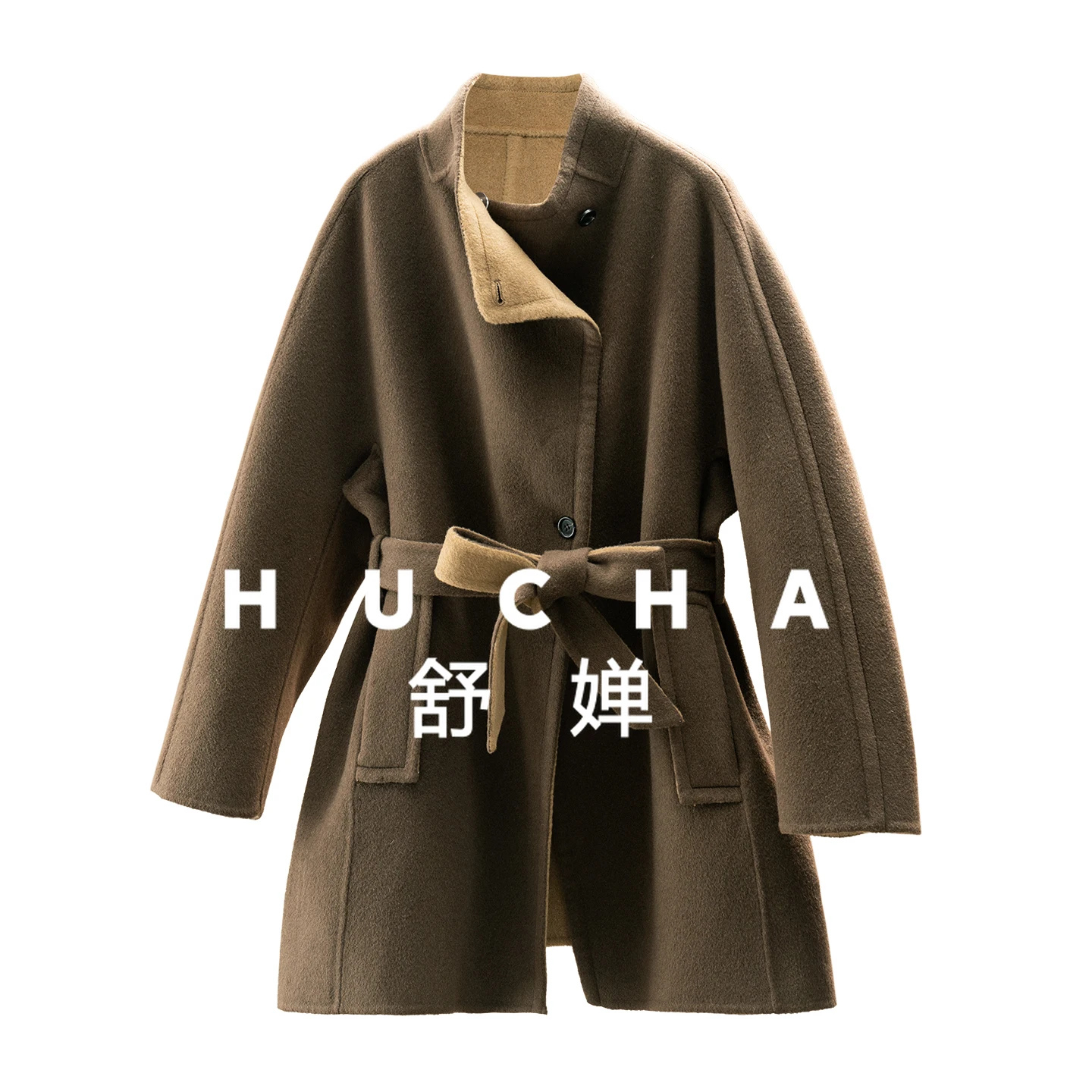 Elegant Cashmere Wool Handmade Double-sided Woolen Waist Coat  Women 72E5 Women Jacket