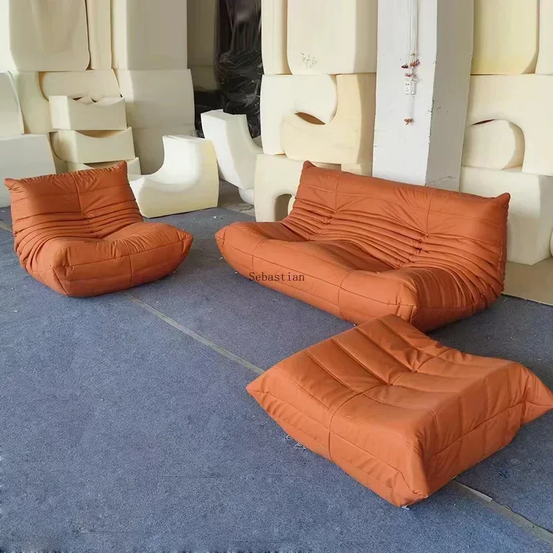 

Cat Scratch Leather Nordic Togo Internet Celebrity Lazy Caterpillar Sofa Bedroom Single Person Sofa Chair Living Room Suede