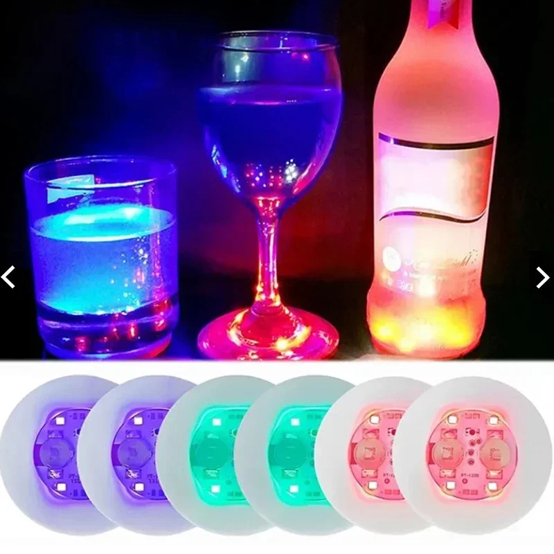 LED Coaster Light Up Coasters Stickers Liquor Bottle Drink Luminous Cup Mat Club Bar Party Car Wedding Vase Decor