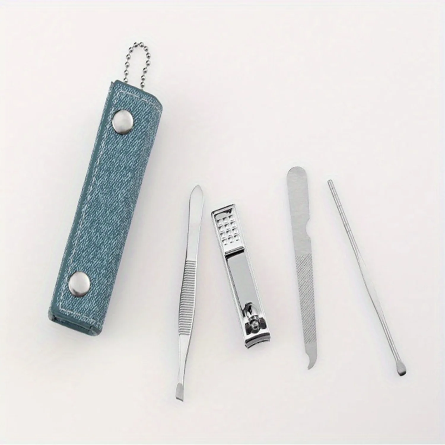 Портативный набор для ухода за ногтями из 4 предметов с ножницами для ногтей, пилочкой для ногтей, пинцетом для волос на лице, ушной выборкой - набор для ухода за глазами из углеродистой стали