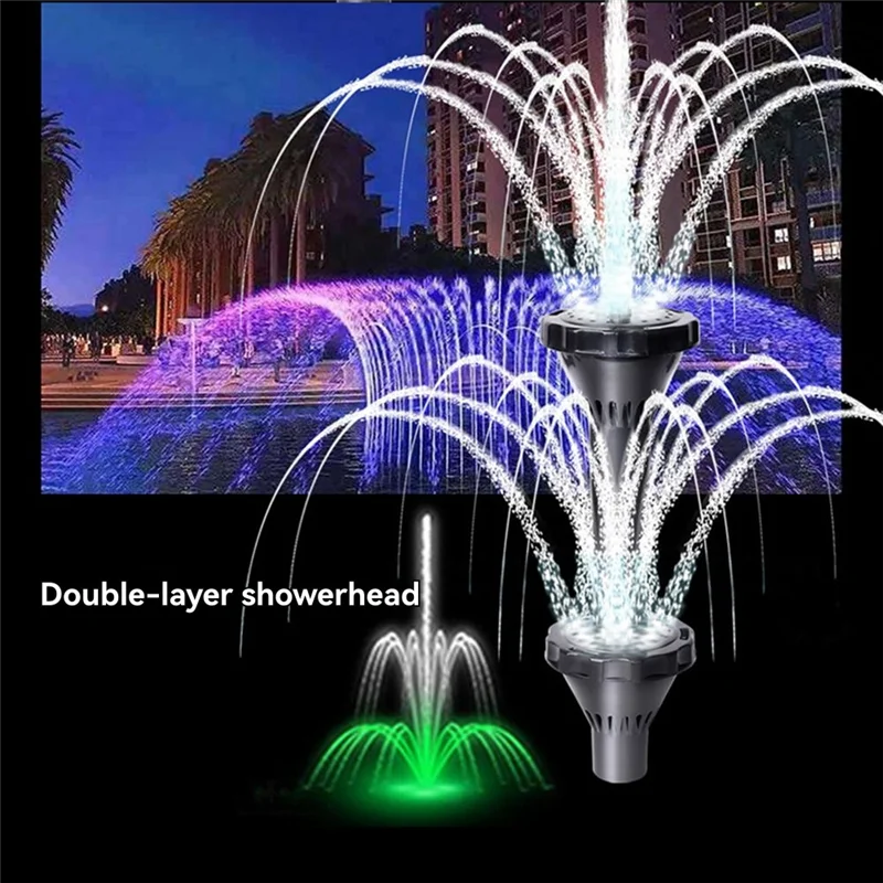 AT63-Fountain Pump Nozzle Kit For Water Fountain Spray Head Set For Garden Ponds Tabletop Fish Ponds