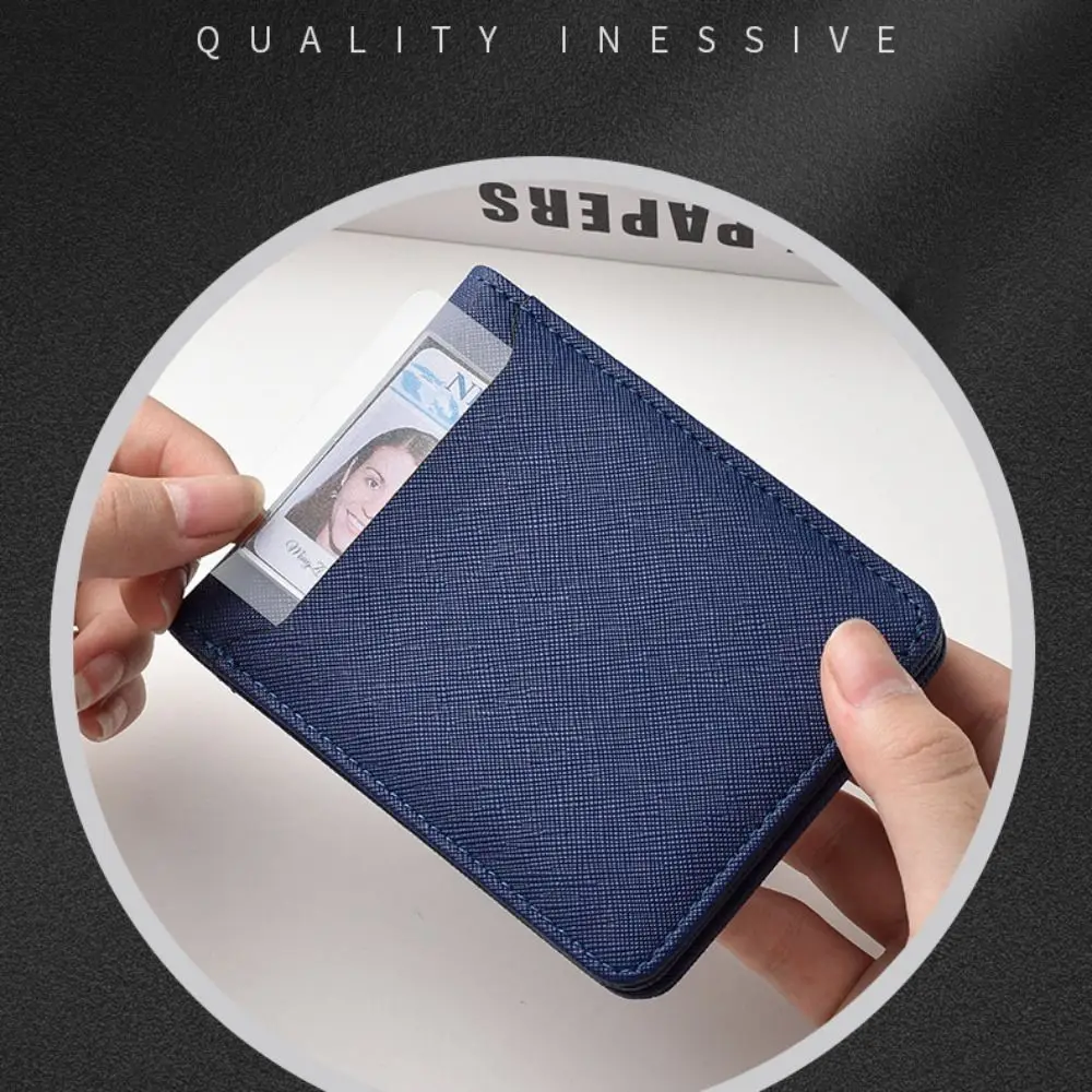 미니멀리스트 PU 가죽 레트로 남성용 지갑 부드러운 울트라 얇은 동전 지갑 경량 ID 카드 홀더 신용 카드